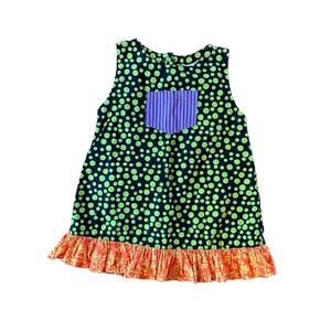 Frumpy‎ Rumps Toddler Baby 18 Months Black Green Polka Dot Dress